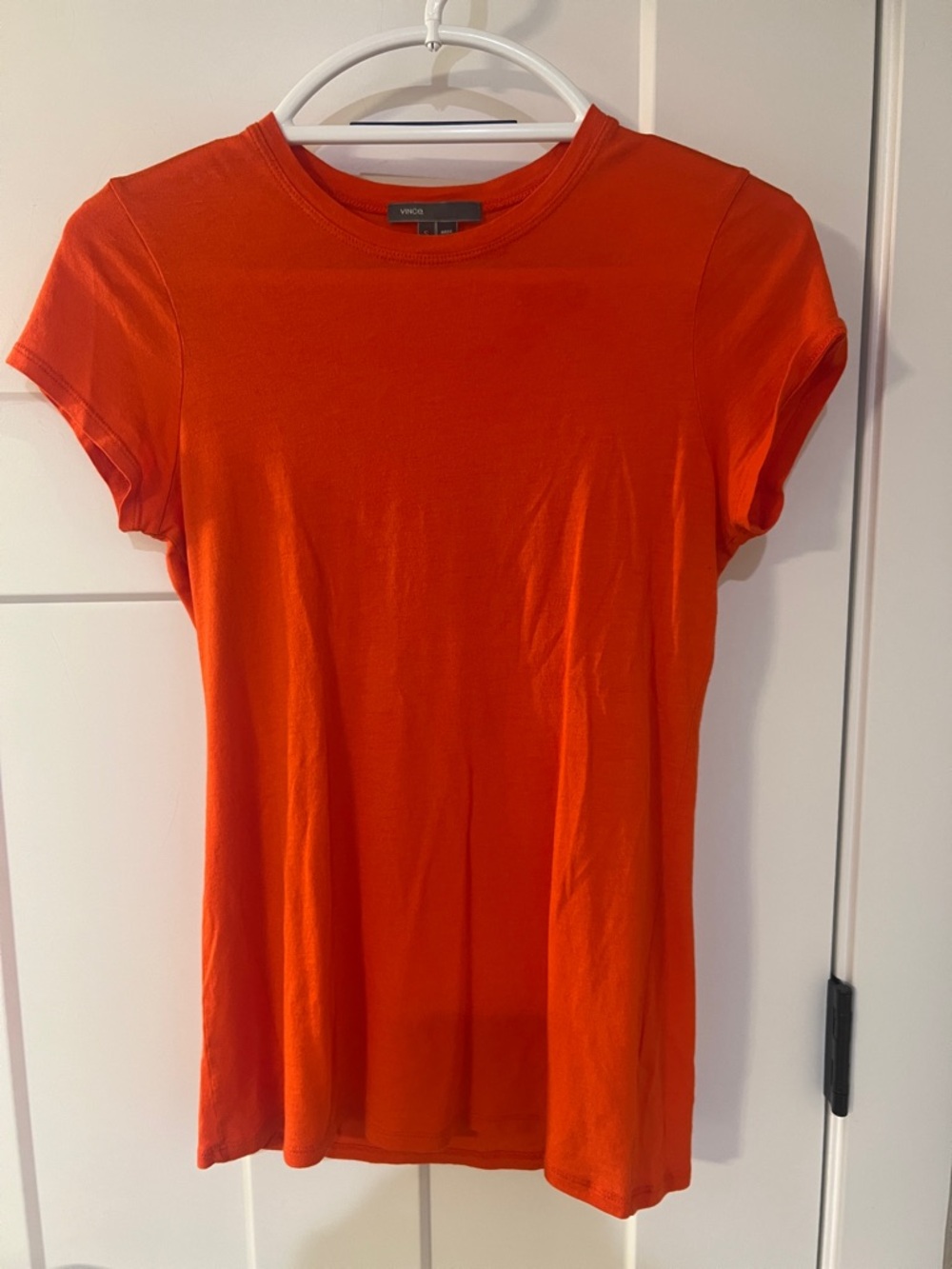 Vince Orange Crewneck Tee Small Minimalist Cotton Tee